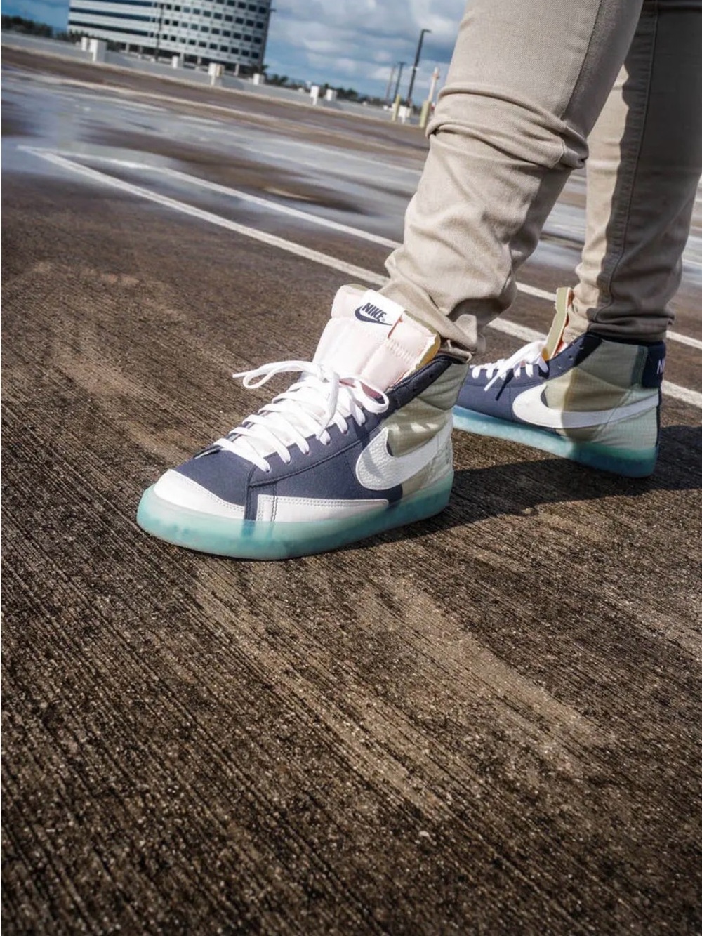 Nike Blazer Mid '77 with Icy Sole - Blue & White